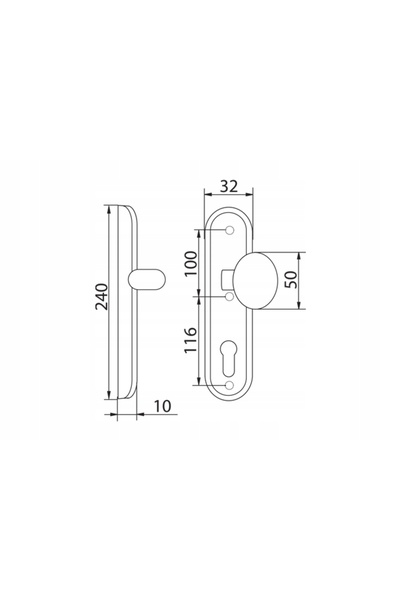 NO BRAND PVC 72/240/32 Crom Mat Inserție Lungă