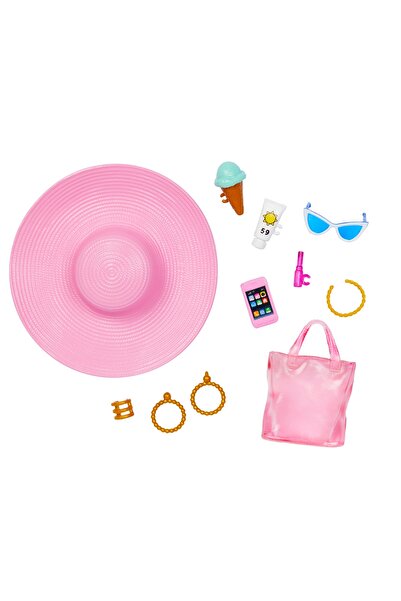 Barbie Ziua păpușilor la plajă: păpușă cu pălărie, pareo + accesorii de plajă