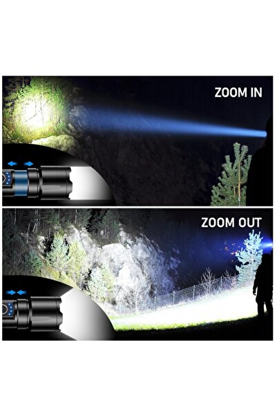 NO BRAND Lanternă LED Ultra Luminoasă 20000Lm, Reglabilă, 5000 mAh, IP67, Dur...