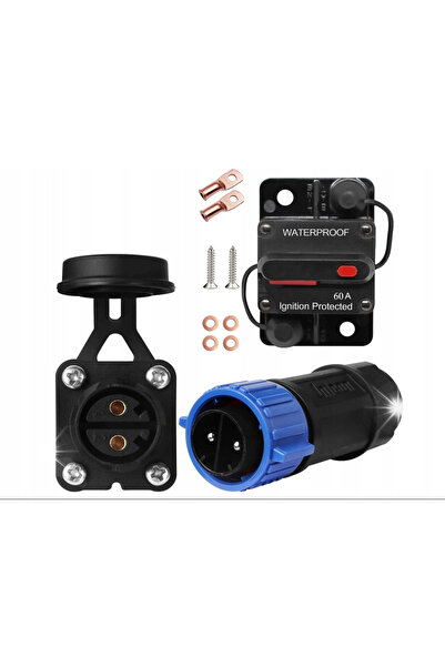 NO BRAND Conector impermeabil pentru baterie litiu e-bike, putere 60A, 2 pini