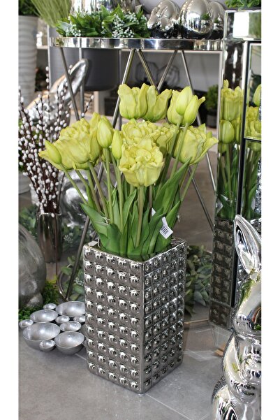 NO BRAND Tulipan Tulipany Buchet X5 Cauciuc Siliconic 47 cm Alb