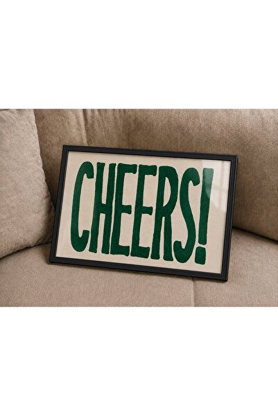Cheers Modern Tipografi Dekoratif Tablo