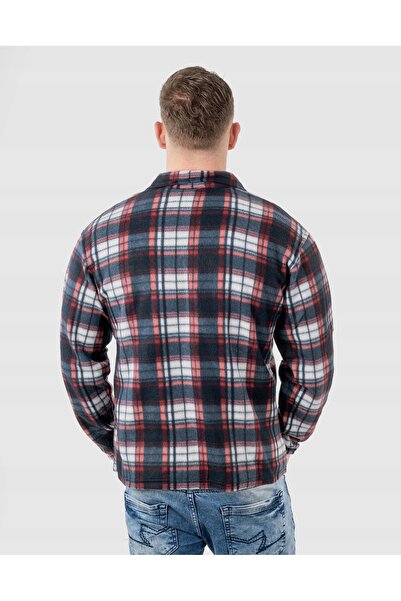 NO BRAND Cămașă mare călduroasă din fleece pentru bărbați, Jachetă călduroasă...