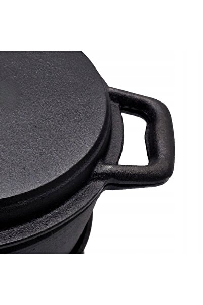 NO BRAND Oală de camping din fontă, tip Cadet, cu tigaie, de vânătoare, ungur...