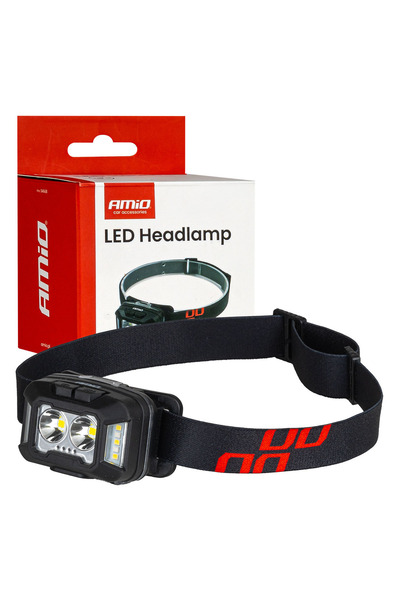 AMIO 2xXPG+10SMD 1800mAh Lanternă frontală reîncărcabilă SUPER LUMINOASĂ (BAT...