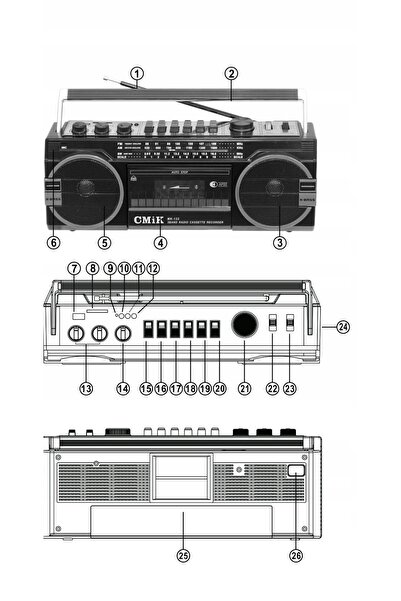 NO BRAND Decodor Radio FM MP3 USB Casetofon Bluetooth