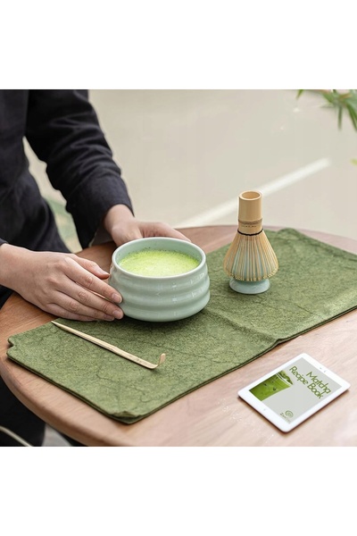 NO BRAND Set cadou pentru ceai Matcha: Suport cu ciucure pentru ceainic și li...