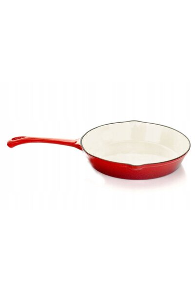 NO BRAND Tavă adâncă emailată, din fontă, roșie, ø26cm, Kinghoff