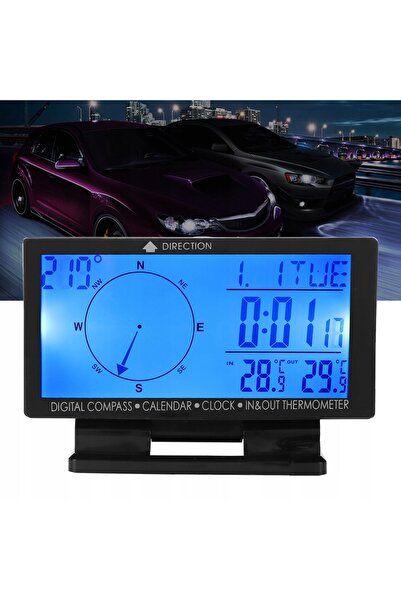 NO BRAND Termometru auto digital multifuncțional cu afișaj orar și navigație