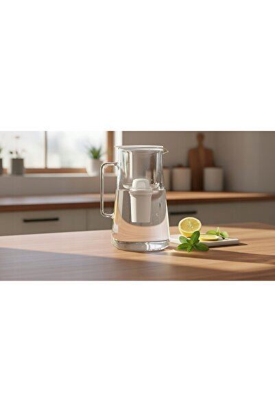 NO BRAND Carafa filtrantă din sticlă albă Aquafloow Classglass + 5 filtre Class
