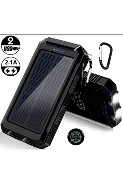 NO BRAND Cel mai bun power bank solar 20000mAh cu 2 porturi USB și lanternă