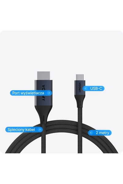 NO BRAND Voomy Connect C402 – Cablu USB-C la DisplayPort – 4K 60Hz – HDCP 2.2...