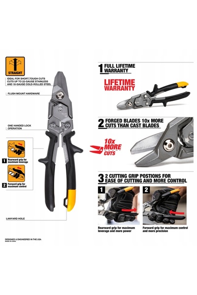 NO BRAND Foarfece de tăiat tablă tip Bulldog Toughbuilt