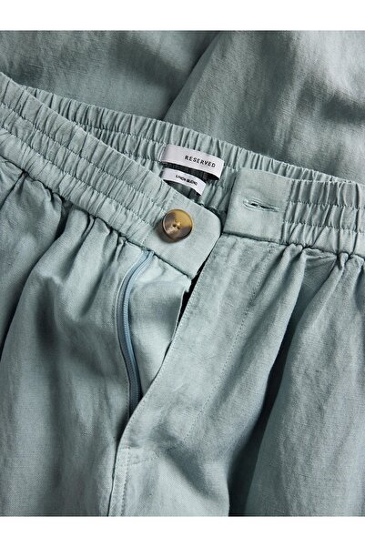 NO BRAND Pantaloni clasici albaștri cargo cu buzunare și rezervă suplimentară...