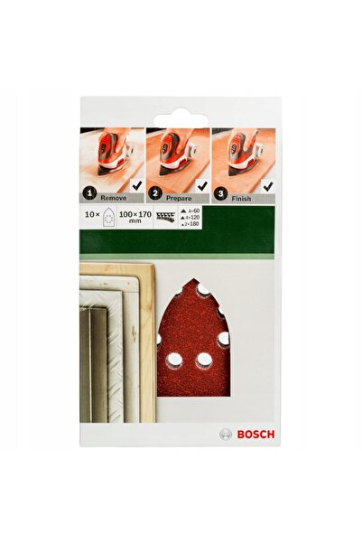 NO BRAND Hârtie abrazivă Bosch 100x170mm P60 cu prindere tip Velcro, 5 bucăți...