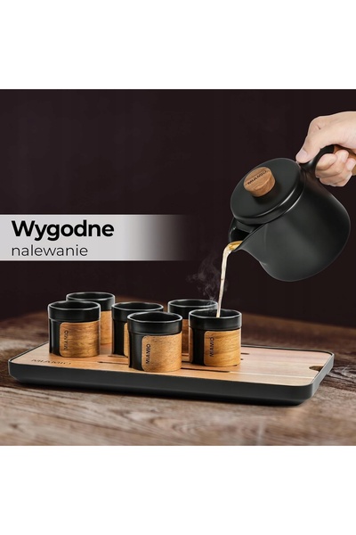 NO BRAND Set de servire ceai Dzbanek cu infuzor 620 ml și 6 cești 100 ml