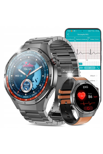 NO BRAND Smartwatch cu ECG, Smartwatch sportiv cu monitorizare a ritmului car...