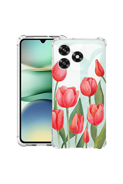 bestcase ®   Husă Antișoc pentru Honor 600 Lite, Lalele Roșii, 3145732 AS 633