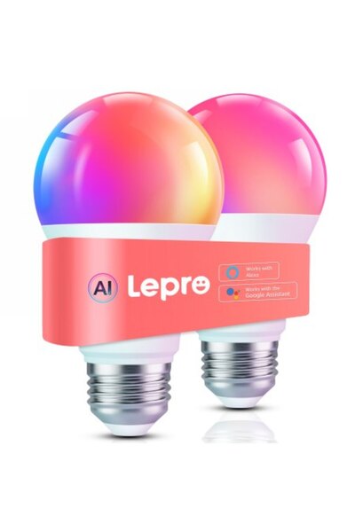 NO BRAND 2x Bec LED Inteligent RGB E27 8.5W = 60W 806Lm Wifi, Control prin Ap...