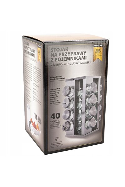NO BRAND Organizator rotativ pentru condimente, argintiu, 16 compartimente. A...