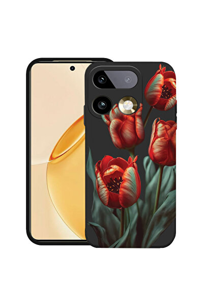 bestcase ®   Θήκη TPU Υπέρλεπτη Husa για Realme 16 Pro 5G, Φλοράλ - Κόκκινη Τ...