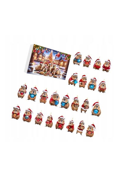 NO BRAND Calendar de Advent cu Capibara de Crăciun, Decorațiune Suspendată, P...