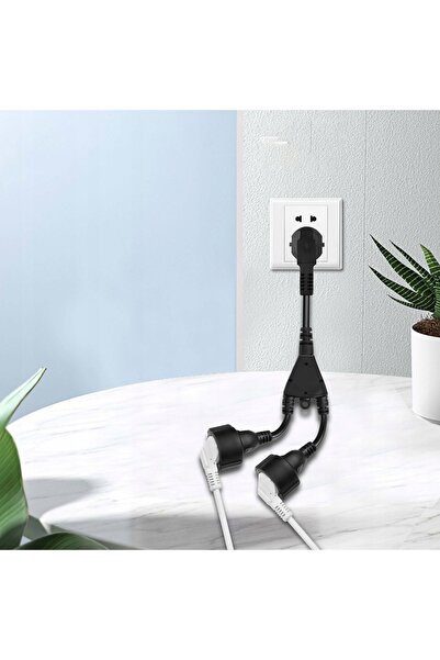 NO BRAND Adaptor dublu priză cu protecție la supratensiune și cablu prelungit...