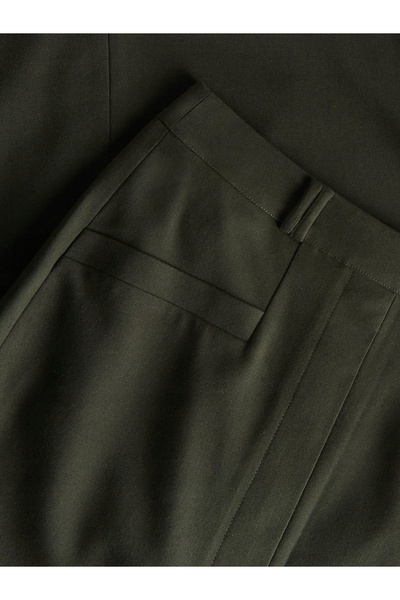 NO BRAND Fustă dreaptă verde închis, cu șliț, clasică, culoare uni, midaxi, XS