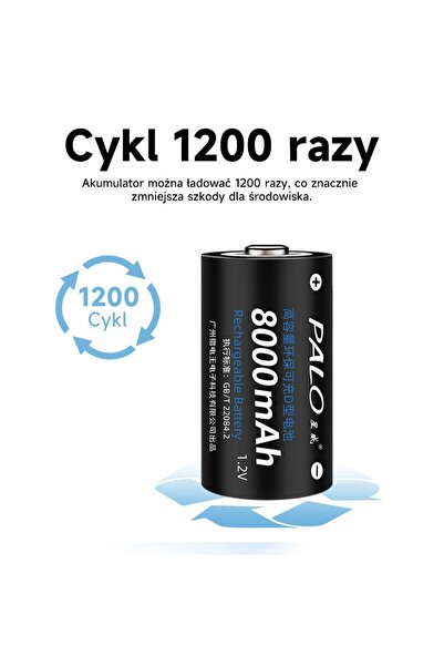NO BRAND 4 Baterii reîncărcabile NiMH Lr20 Mărimea D 1.2V + Încărcător inteli...