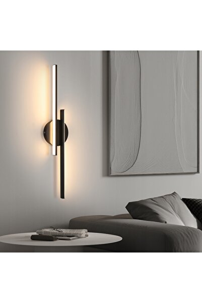 NO BRAND Aplică LED de perete neagră modernă pentru living și hol 24W 3000K 60cm