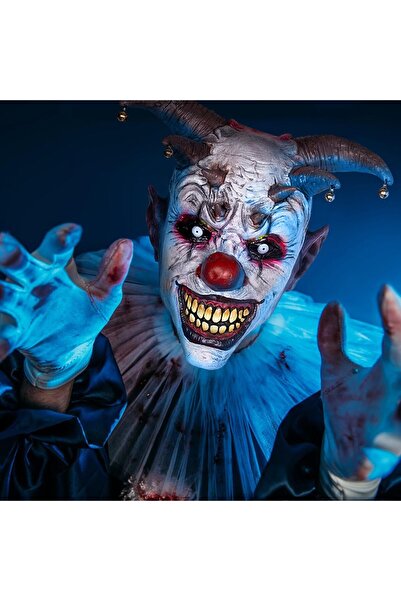 NO BRAND Masca de Halloween din latex - Mască de groază realistă cu clopoțel