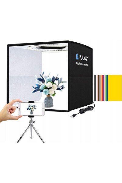 PULUZ Cort de lumină LED fără umbre de 40cm PU5041B pentru ședințe foto de fo...