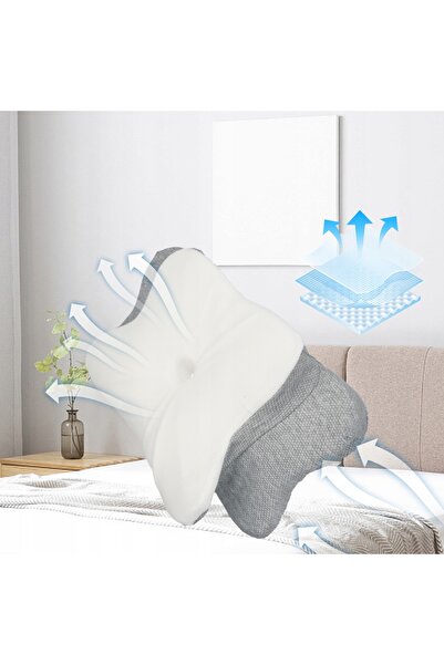 NO BRAND PERNĂ ERGONOMICĂ PERNĂ ORTOPEDICĂ DOUĂ ÎNĂLȚIMI ANTI-ALERGENICĂ