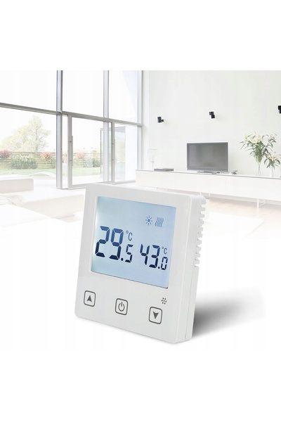 NO BRAND Termostat regulator controler LCD alb pentru cameră
