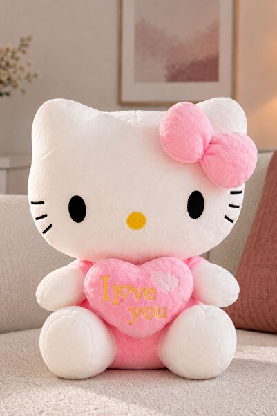 STORE24 I Love You Kalpli Hello Kitty Peluş – Sevgiliye, Kıza Romantik Peluş Oyuncak