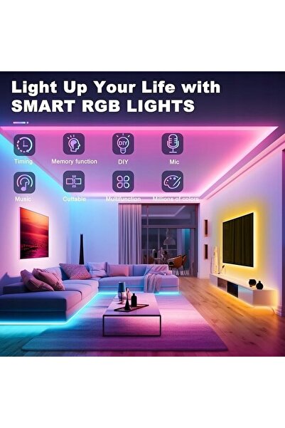 NO BRAND Bandă LED RGB inteligentă 20m DIY Realky Hx-Dd-005