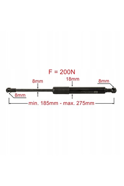 NO BRAND Amortizor pe gaz 275mm 200N actuator ușă Zetor ODP 53369911 set 2 buc.