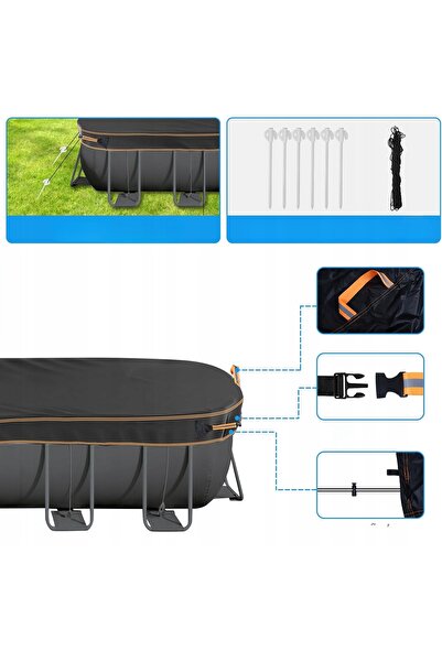 NO BRAND Prelată de protecție 210D pentru piscină 400X200Cm 4X2