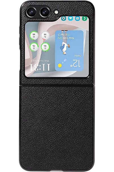 NO BRAND Husă din piele Goken pentru Samsung Galaxy Z Flip 5 5g Negru