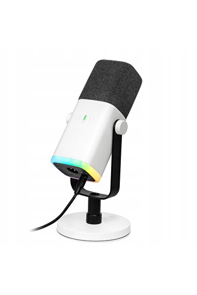 NO BRAND Fifine Am8W Ampligame Usb/Xlr Rgb Alb PnP Microfon Dinamic de Studio
