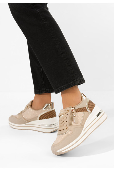 B T Shoes Cникърси на платформа Snuvira каки