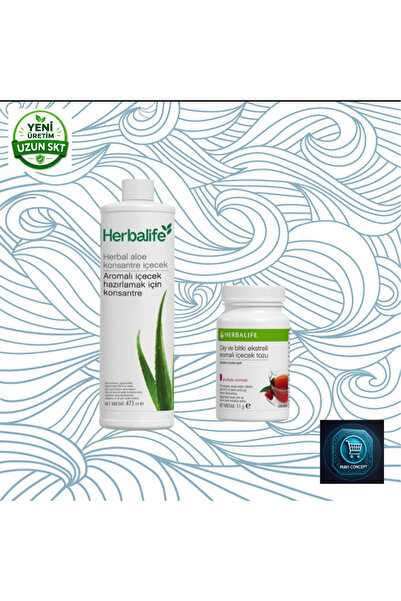 Herbalife مشروب مركز الألوة العشبية 473 مل + مسحوق مشروب منكه بالشاي ومستخلصا...