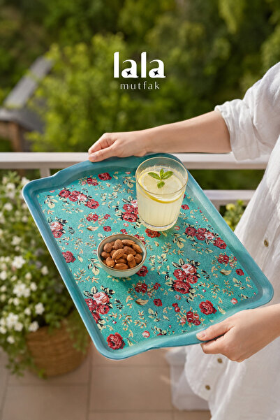 Lala Mutfak Konak Kaydırmaz Servis Tepsisi 41 x 30 cm – Melamin Kahvaltı, Çay...