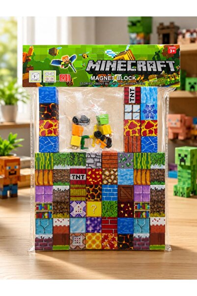 afreyz oyuncak Manyetik Yapı Blokları Minecraft Mıknatıslı 62 Parça Blok Parç...