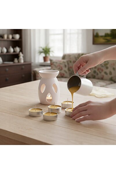 NO BRAND Kit DIY pentru lumânări tealight, ceară parfumată, matriță rotundă, ...