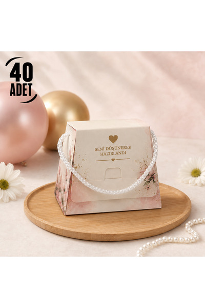 ByMeyla 40 Adet Konsept Özel Tasarım Hediye Çanta,Kutu,Boş Karton Hediyelik K...