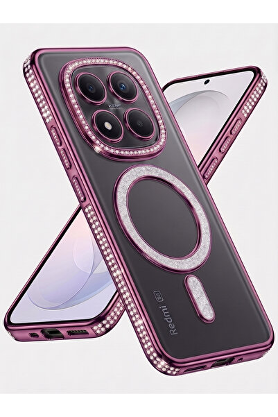 Rivor Xiaomi Redmi Note 15 Pro Plus+ Uyumlu Kılıf Kamera Korumalı Simli Magsa...