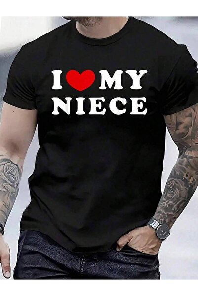 9TAY تي شيرت 100% قطن بطباعة "Love Niece, I Heart My Niece" للرجال والنساء، ق...