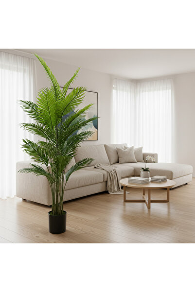 Alessandro DESIGN Decoratiune Palmier Areca, Plastic, 25 frunze, 190 cm, Verde