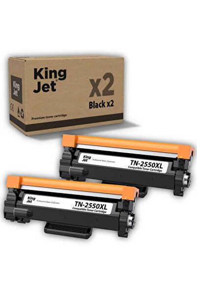 KingJET Brother Uyumlu TN-2550XL Yüksek Kapasiteli (2'li Paket) Muadil Toner ...